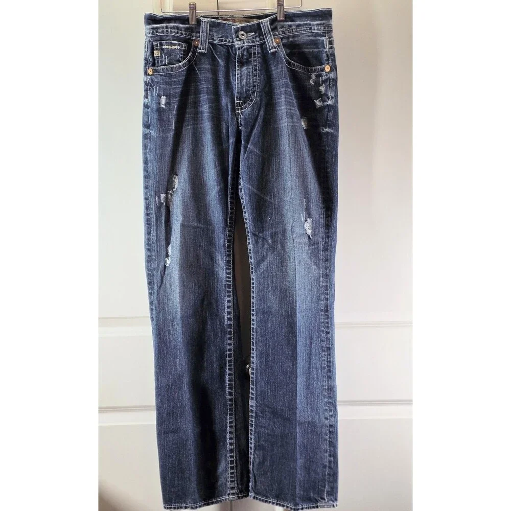 Big Star Pioneer Y2K Distressed Boot Cut Jeans 33L Buckle Exclusive